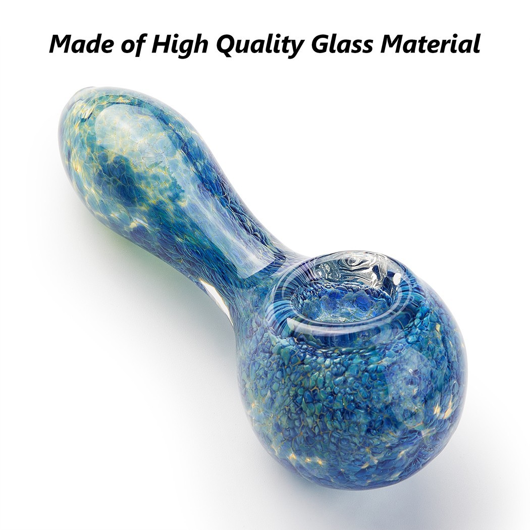 4" Lava Style Tobacco Smoking Glass Pipe Collectible Handmade Pipes with Box