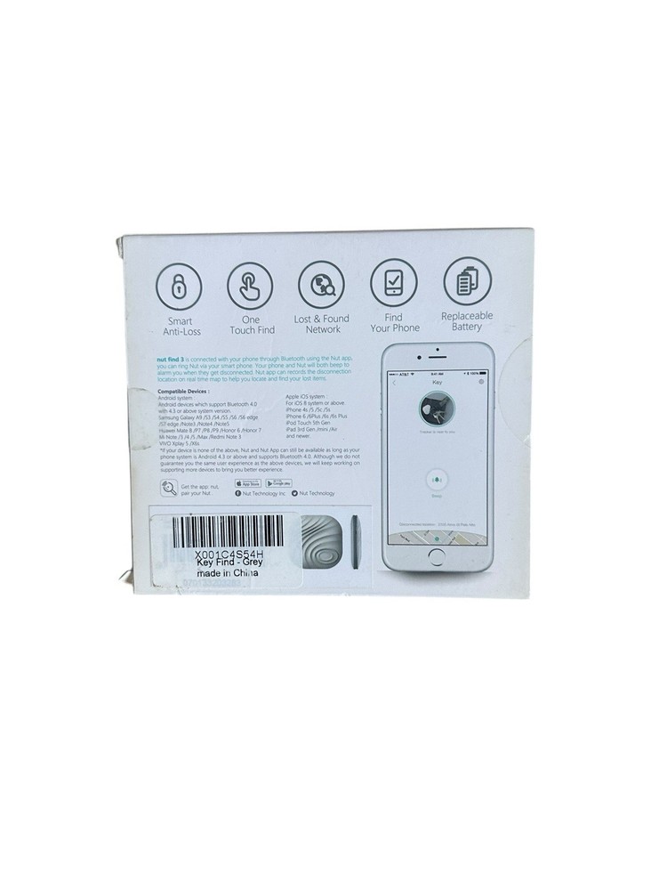 NUT FIND 3 SMART TRACKER IN GRAY - NEW OPEN PACKAGE