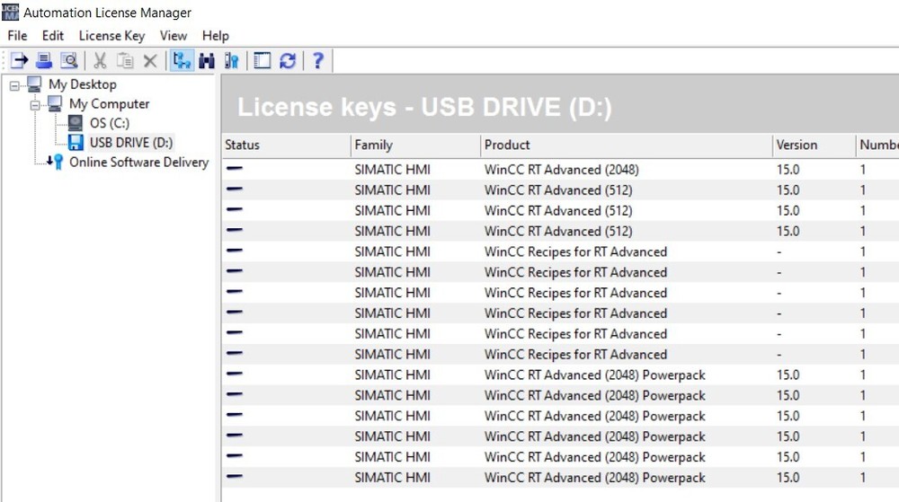 WinCC Recipes for RunTime Advanced License Key 6AV2107-0JA00-0BB0