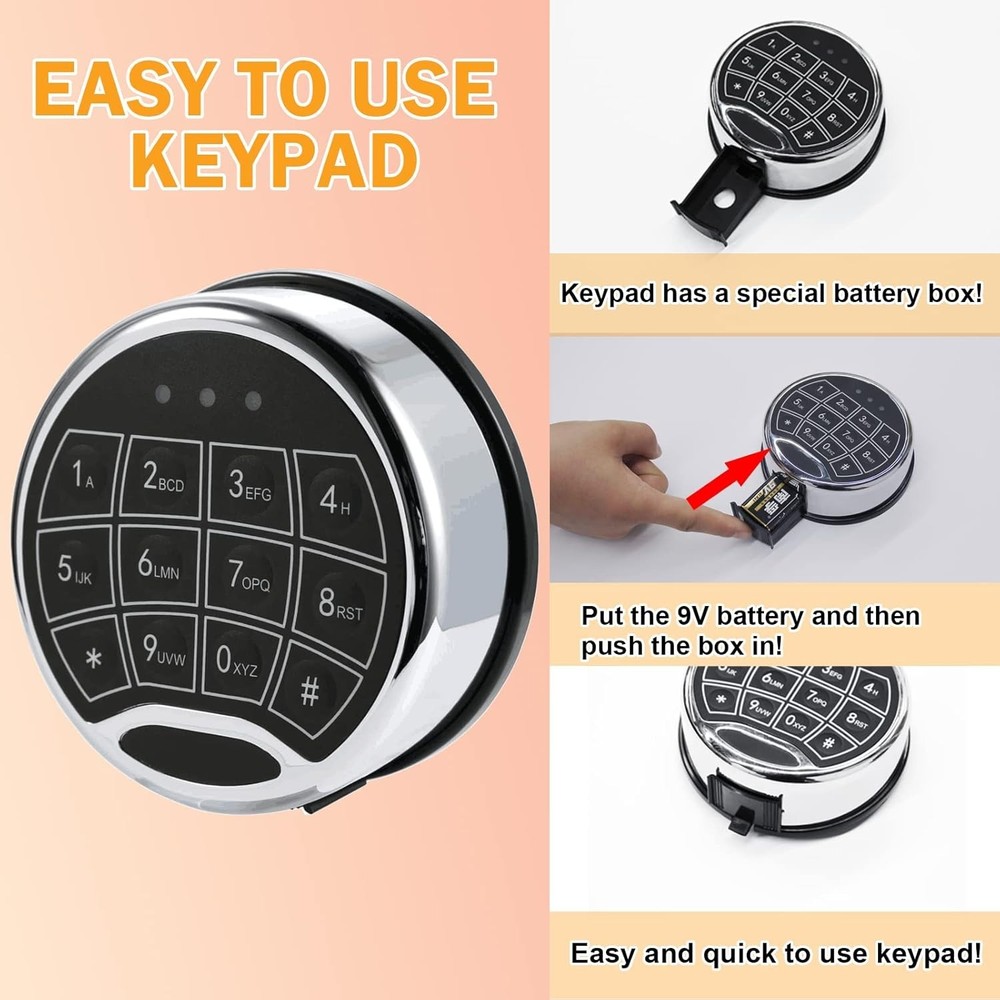 Digital Keypad Safe Lock Gun Safe Replacement Time Delay w/2 Emergency Keys