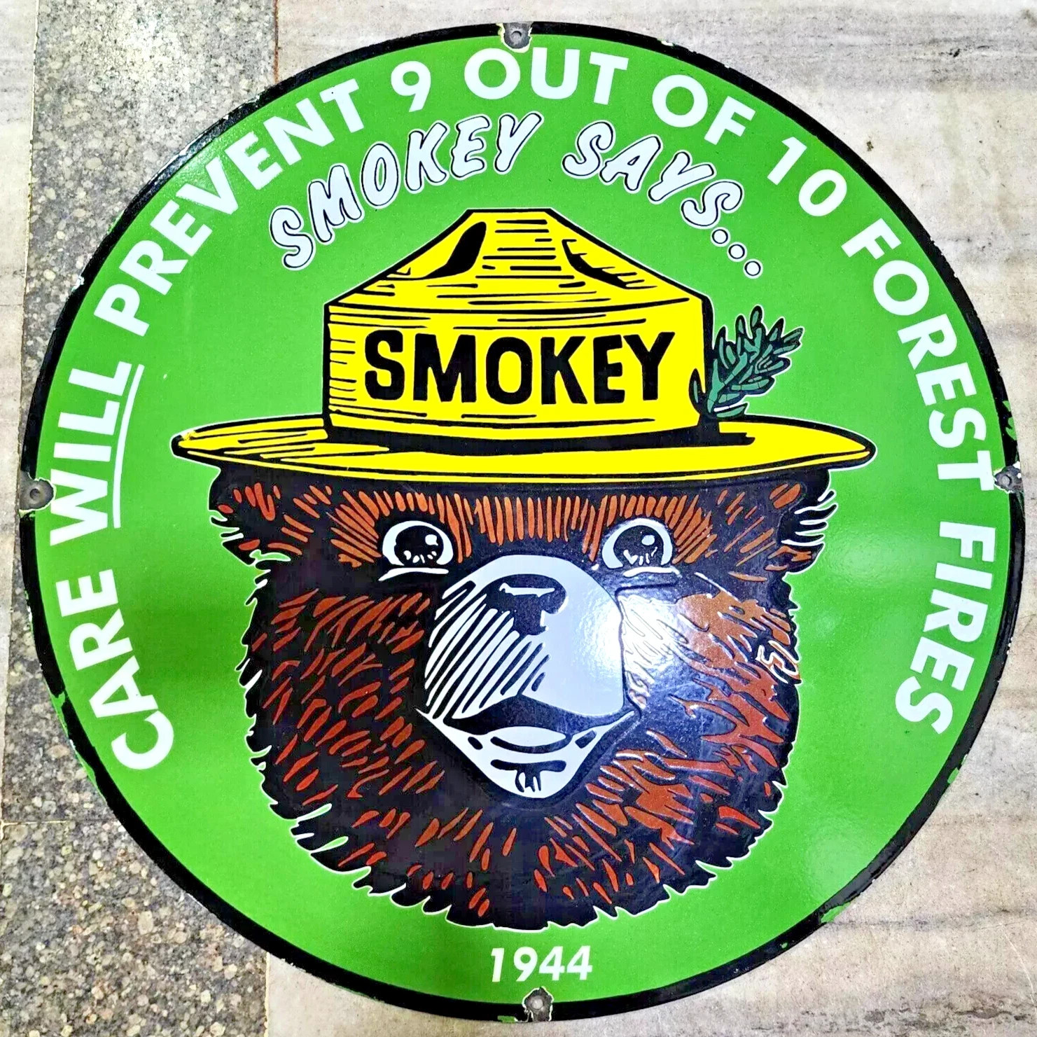 1944 Smokey The Bear Sign - Forest Fire Prevention