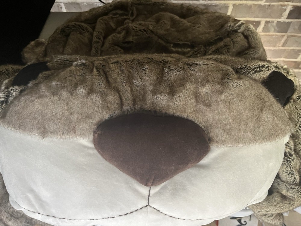 Pottery Barn Teen Otter Critter Faux Fur Beanbag SlipCover 3D Large NWT So Cute