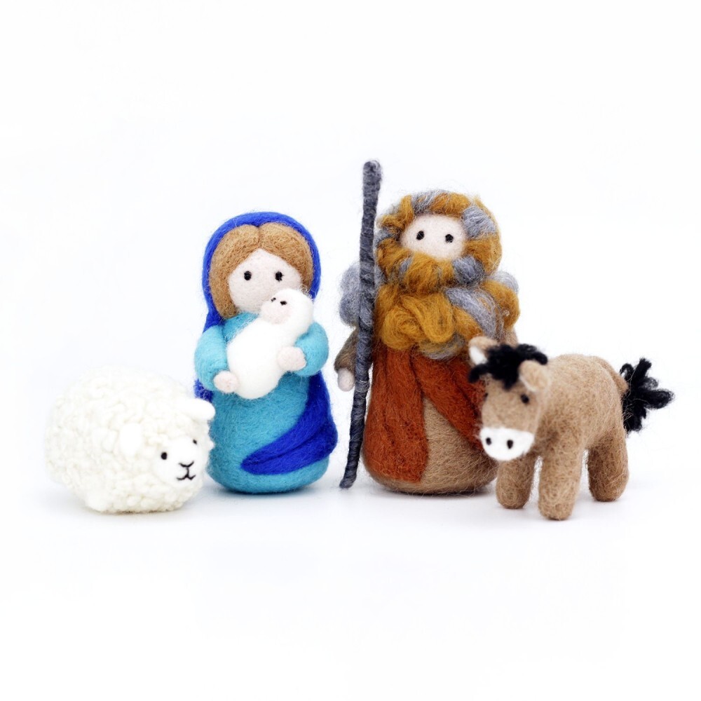 Needle Felting Beginner Kit DIY Needlework Wool Felt Craft Starters Nativity Kit