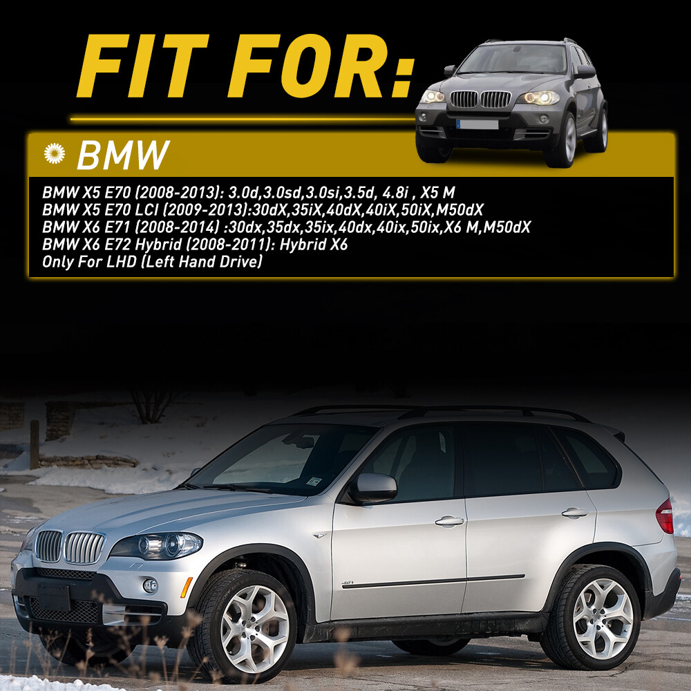 Inside Door Handle Panel Pull Trim Cover Kit For 2008-2013 BMW X5 E70 X6 E71 E72