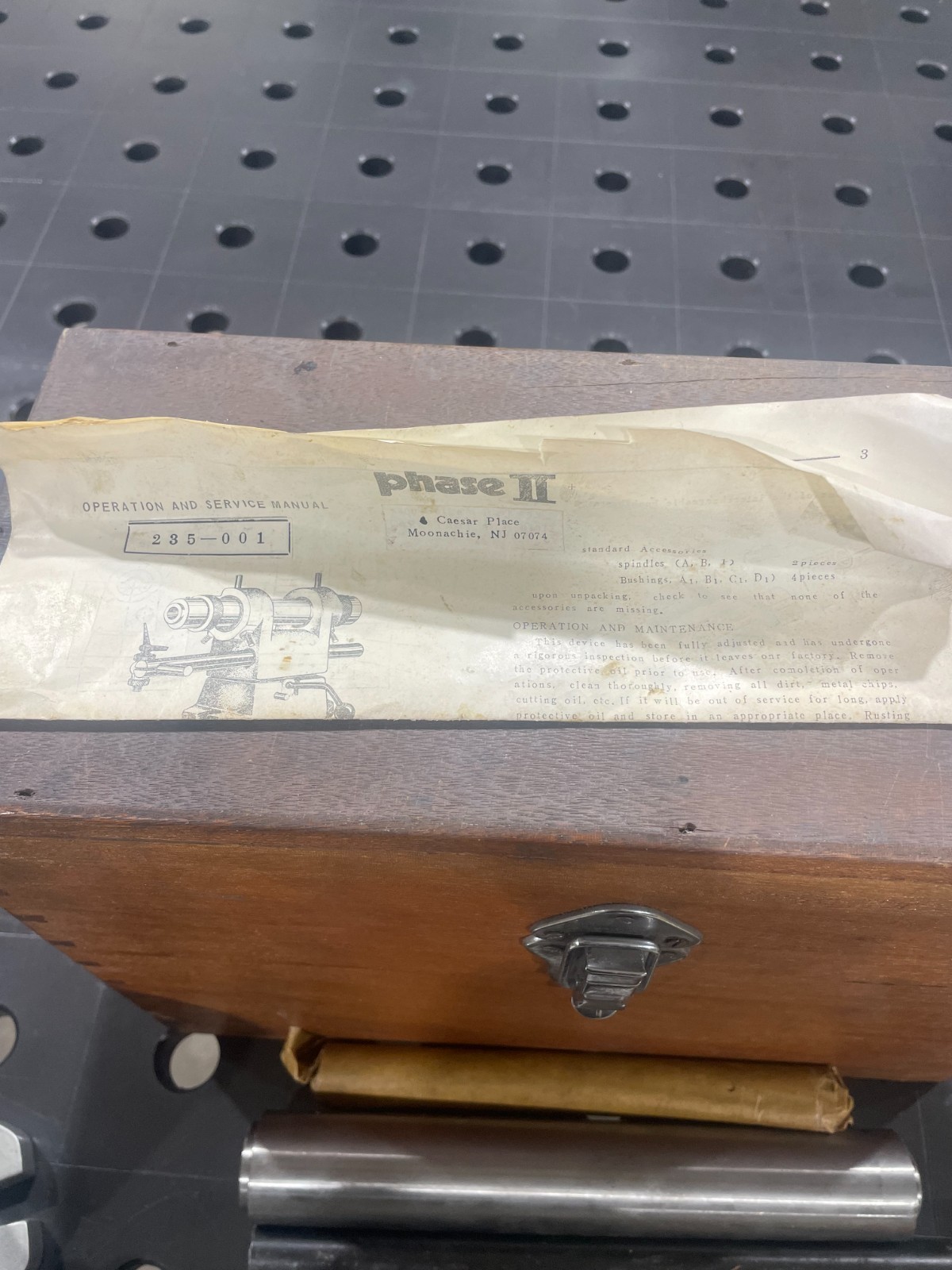 Phase II 235-001 End Mill Cutter Sharpener Sub Base Grinding Fixture Sharpening