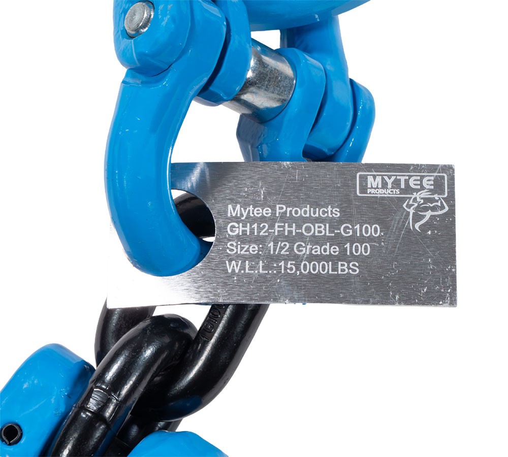 1/2" G100 Recovery Chain Adjustment w/ Foundry & Grab Hook 15000 lbs WLL Blue