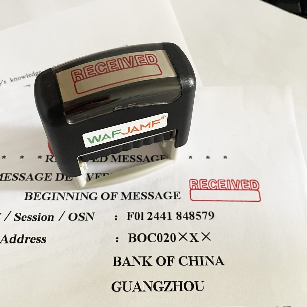 Received Stamp Self-Inking Rubber Stamp Red Ink-Medium