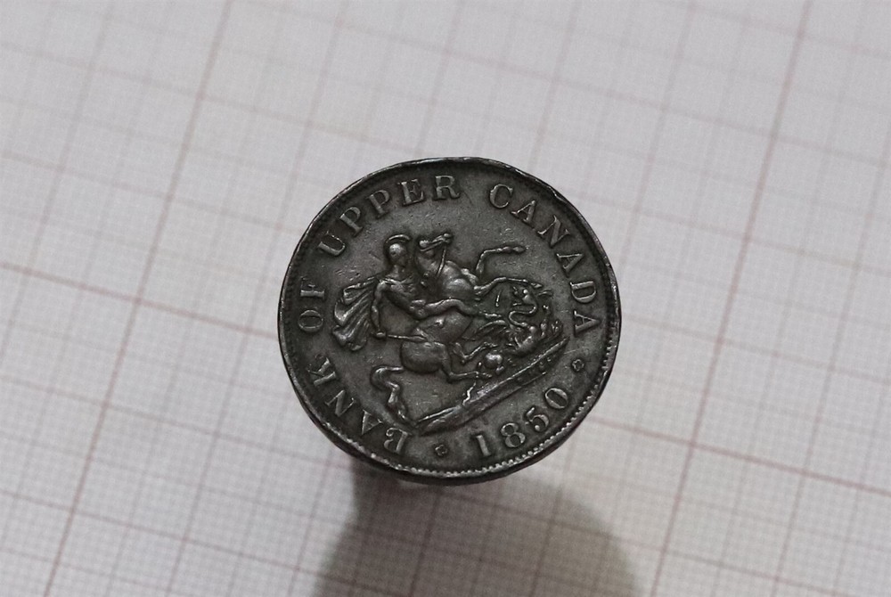 🧭 🇨🇦 CANADA UPPER CANADA HALF PENNY 1850 B70 #K988