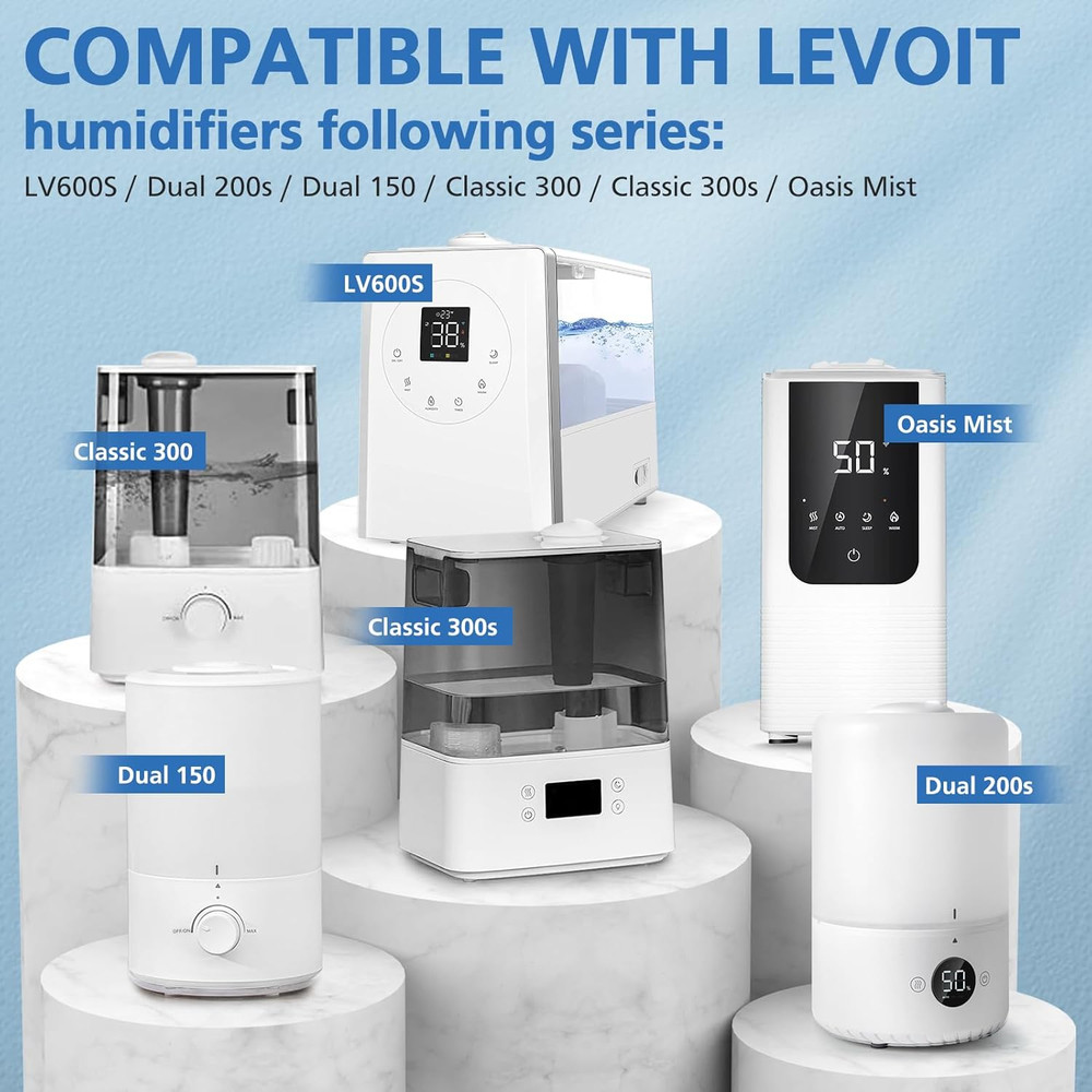 30-Pack Top Fill Humidifier Replacement Filter Compatible with LEVOIT Classic160