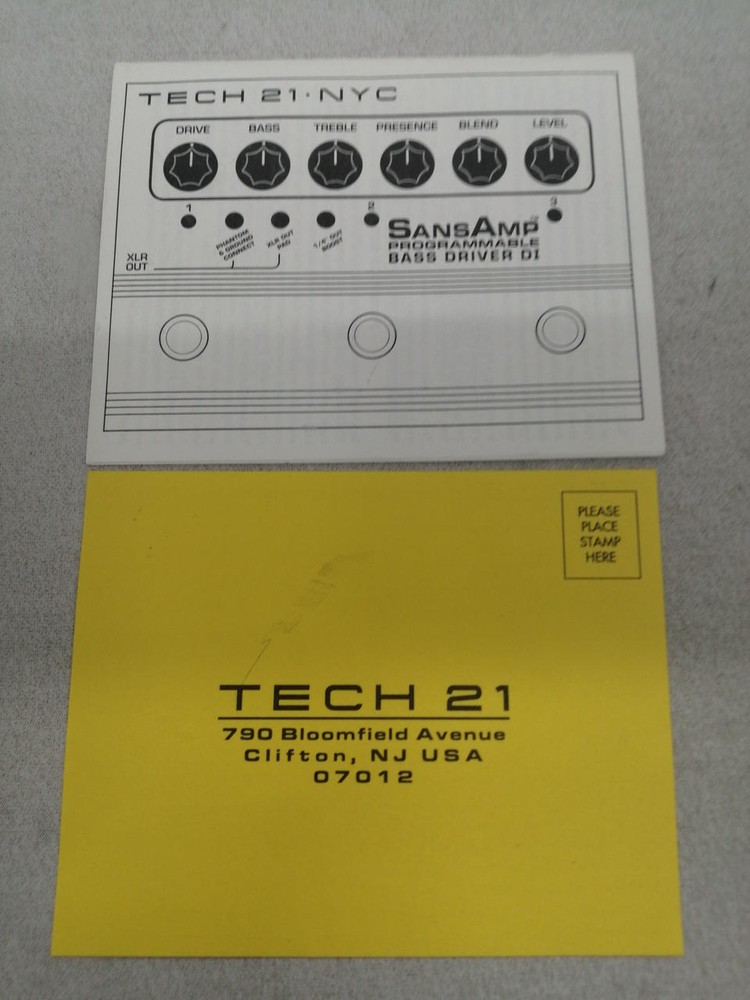 TECH21 SANSAMP BASS DRIVER DI effector