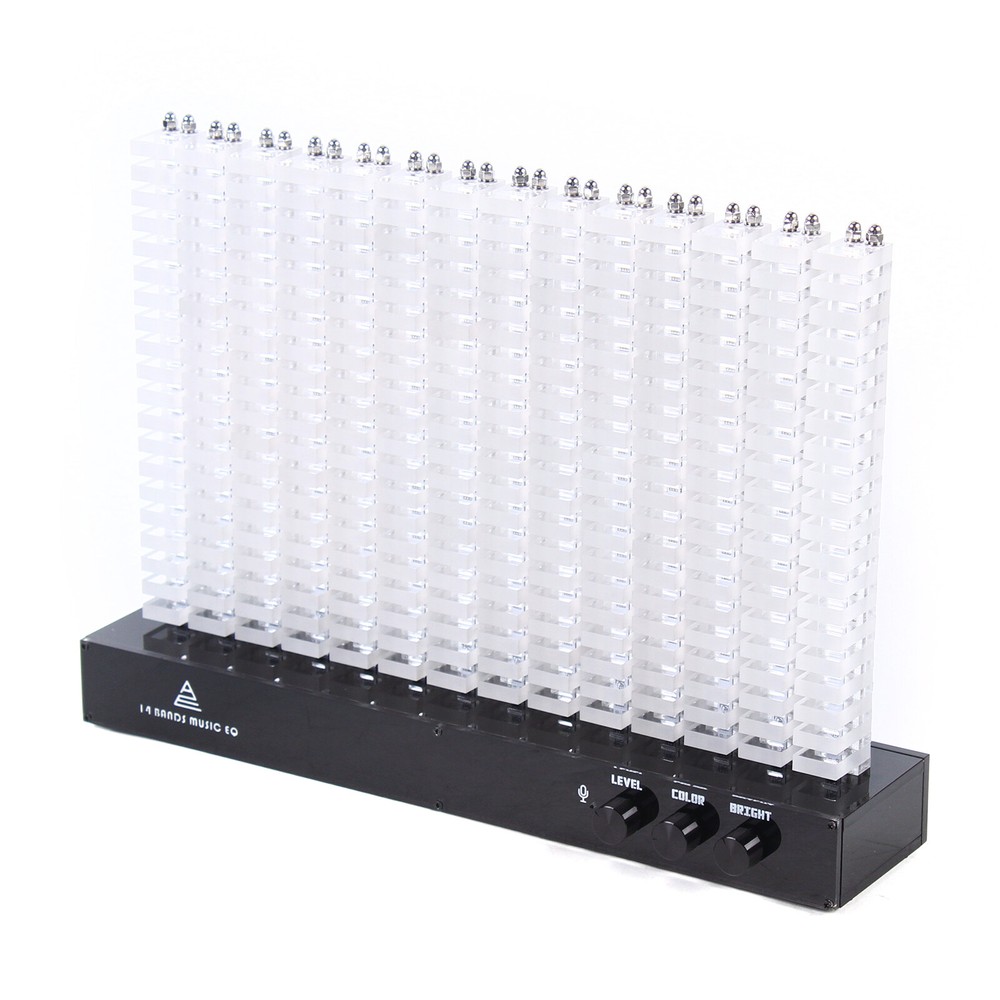 Stereo Audio Level Indicator LED Music Spectrum Display Analyzer 14 Segment 110V