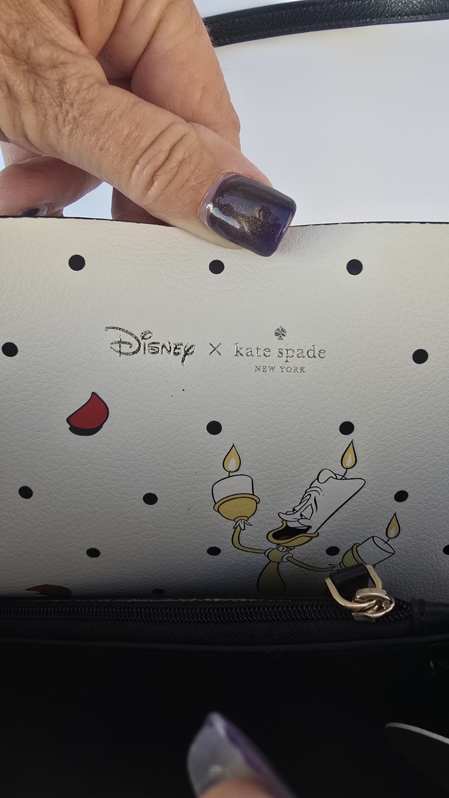 Disney X Kate Spade Beauty and the Beast Reversible Tote NWT with Wristlet Pouch
