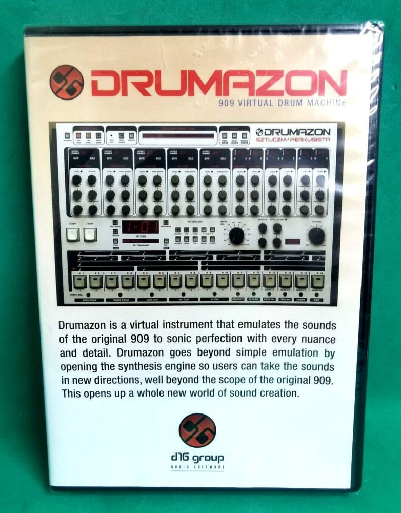 Drumazon TR909 Emulation Software by D16 Group 909 Virtual Drum Machine SEALED!