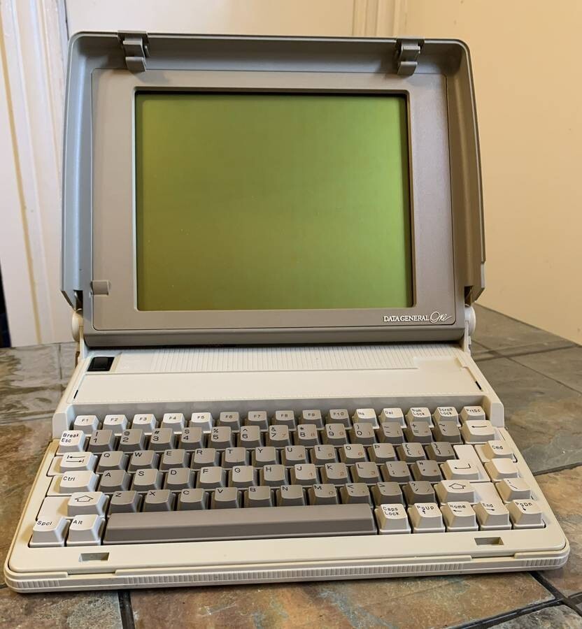 vintage 80s Data General One Computer Model 2247 Early Portable Laptop Computer