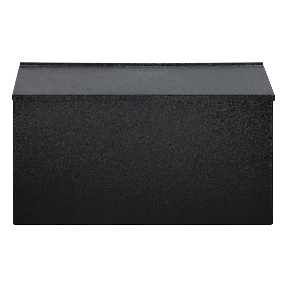 Dalmbox Wall-Mount Mailbox Large for Post Rust-Proof Galvanized Black