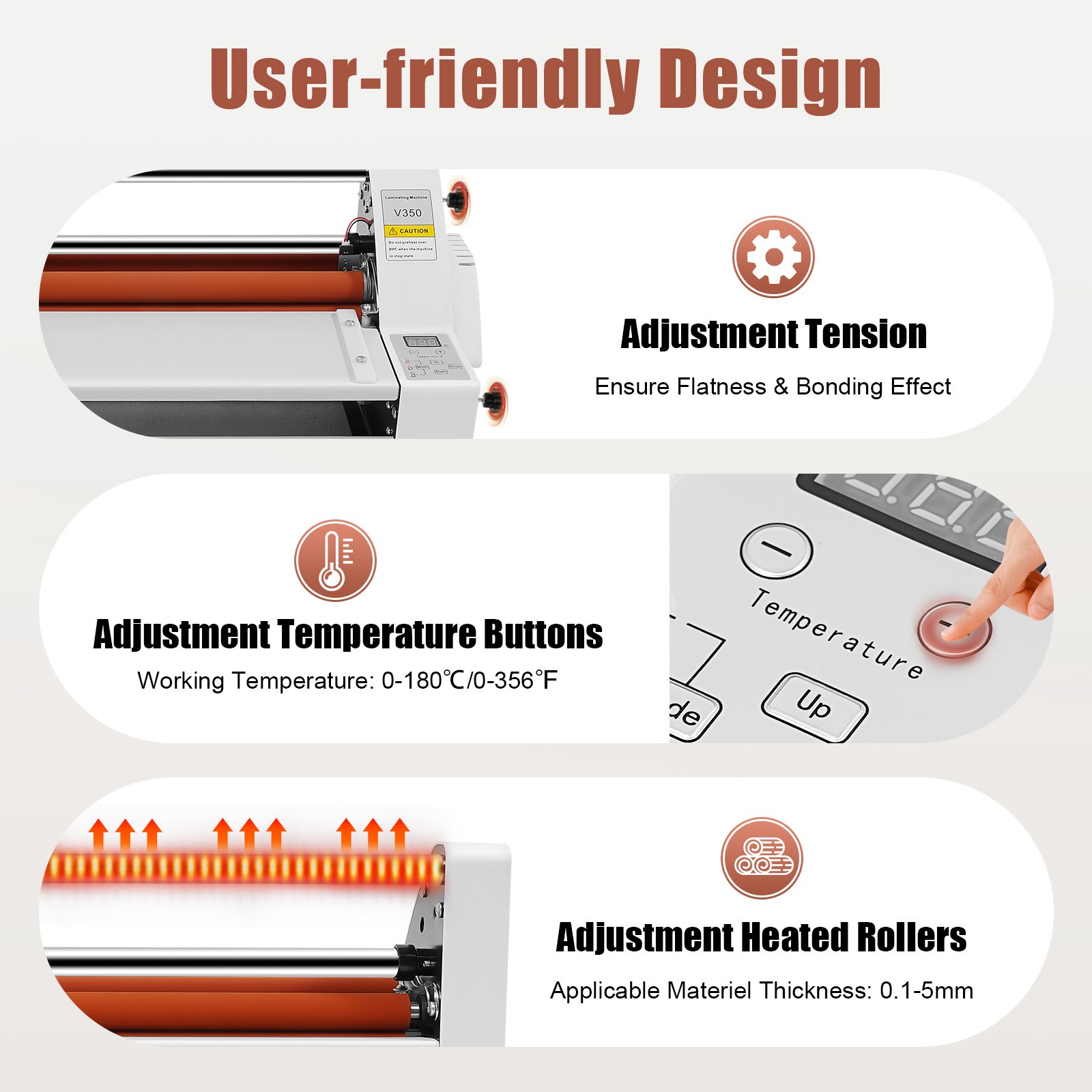 Hot Cold Roll Laminator Single & Dual Sided Digital Display Laminating Machine