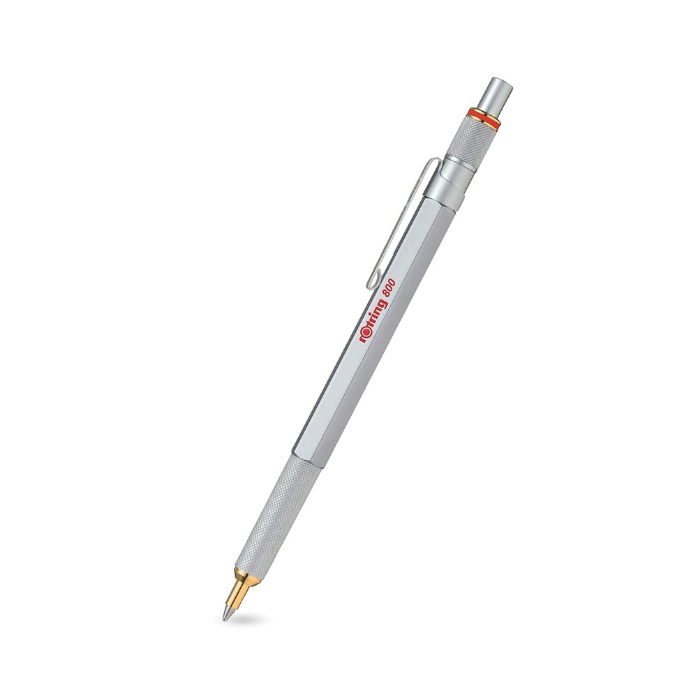 800 Retractable Ballpoint Pen, Medium Point, Silver