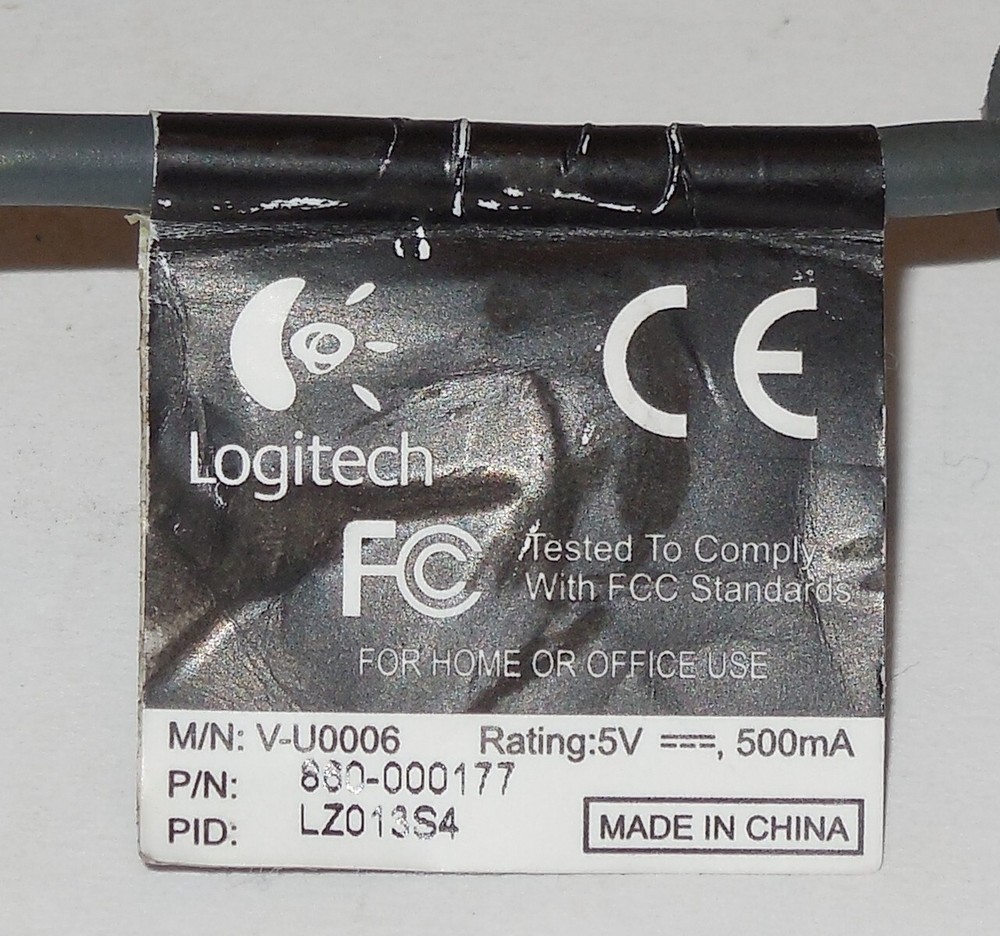 Logitech Webcam with built in Mic Model V-U0006