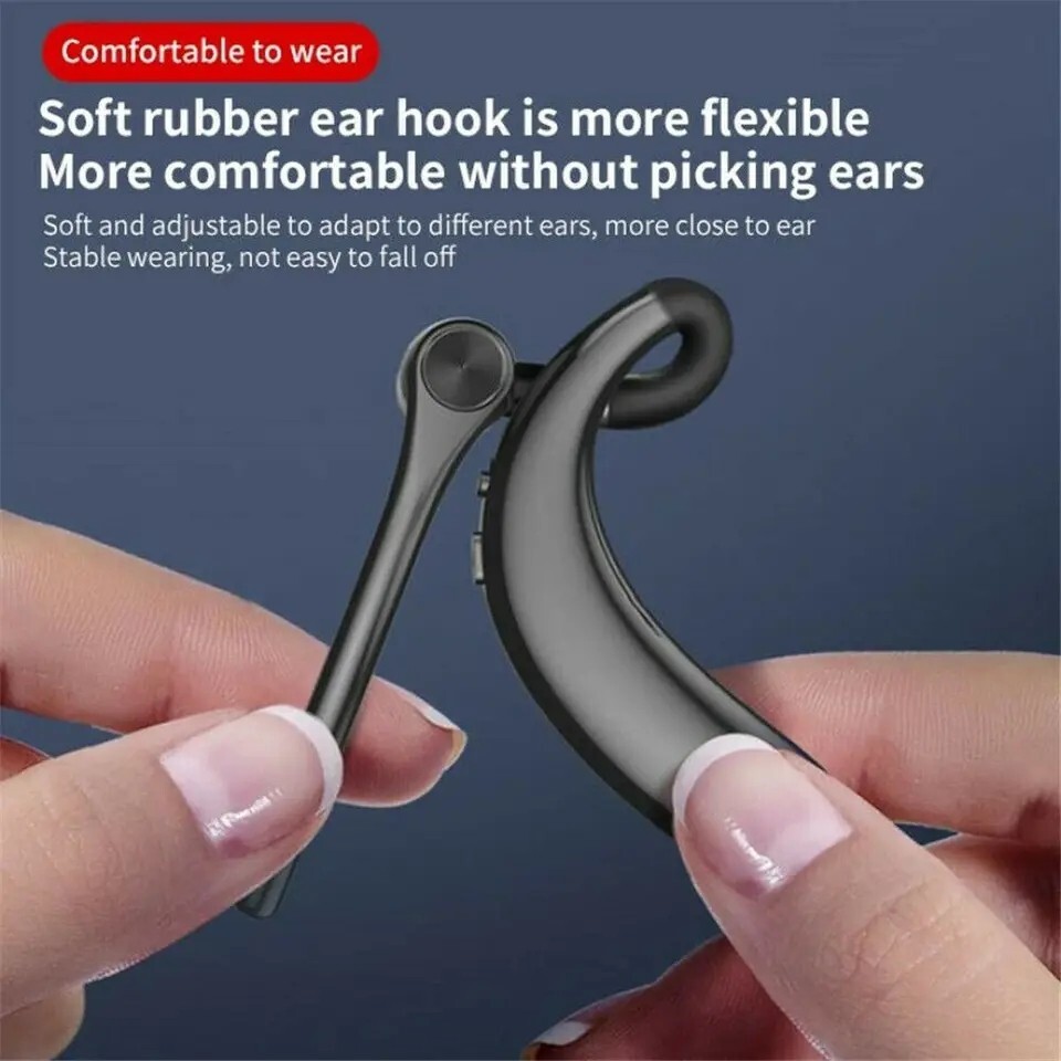 Wireless Bluetooth 5.2 Earpiece Headset Driving Trucker Earbuds Noise Cancelling
