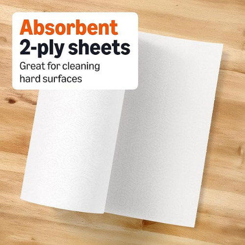 Amazon Basics 2-Ply Flex-Sheets Paper Towels, 12 Basics Rolls = 40 Regular Rolls