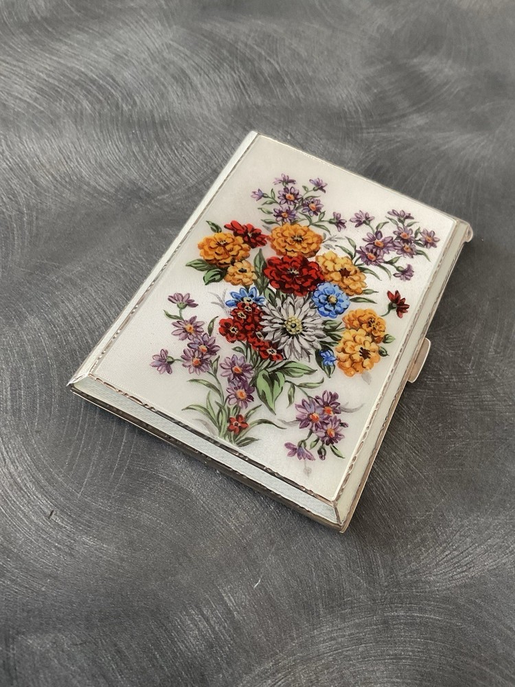 SUPERB SOLID SILVER ENAMEL CIGARETTE CASE WILLIAM SUCKLING B’HAM 1941 101g