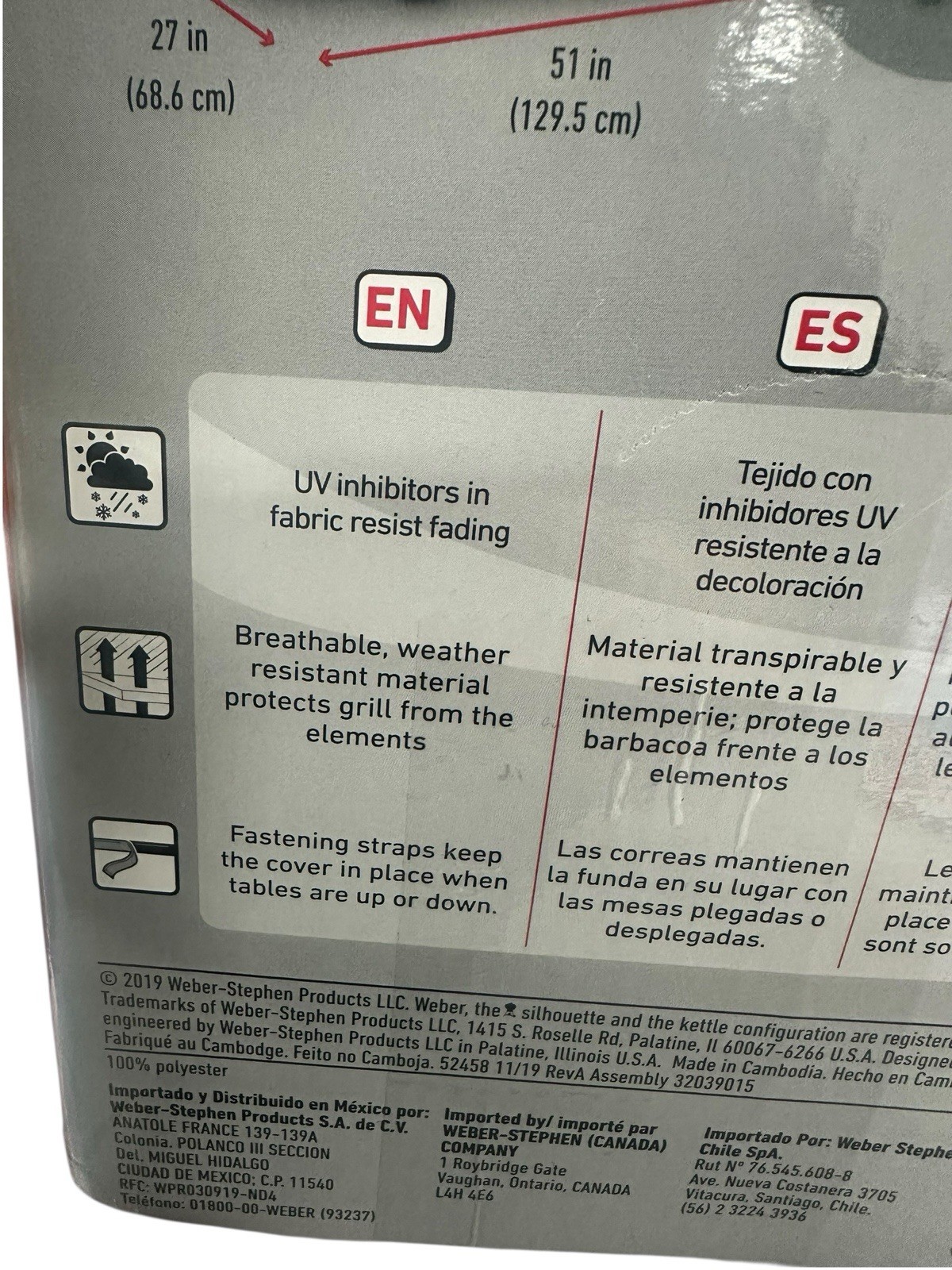 Weber 7139 Premium Grill Cover Spirit 200 Spirit 300 Spirit II 300 Series, Black