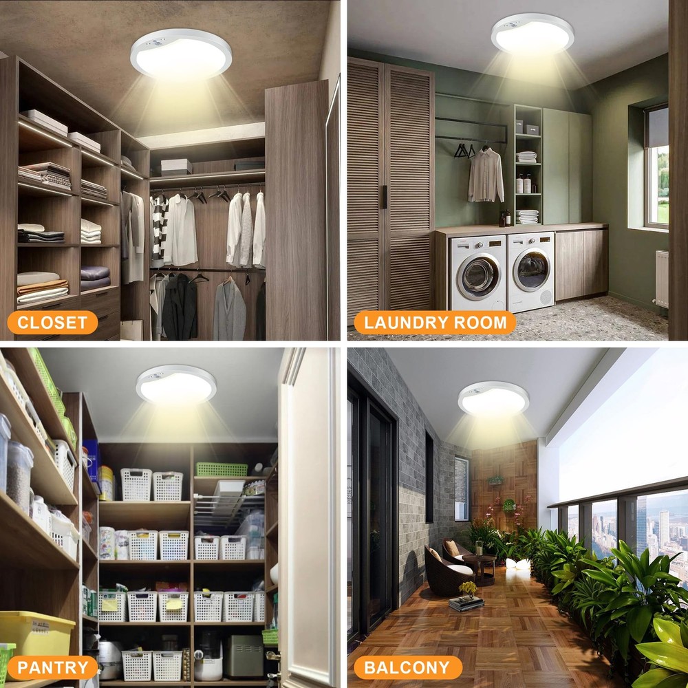 2-Pack 20W Motion Sensor Ceiling Lights Hard-Wired 9Inch Indoor Activated LED