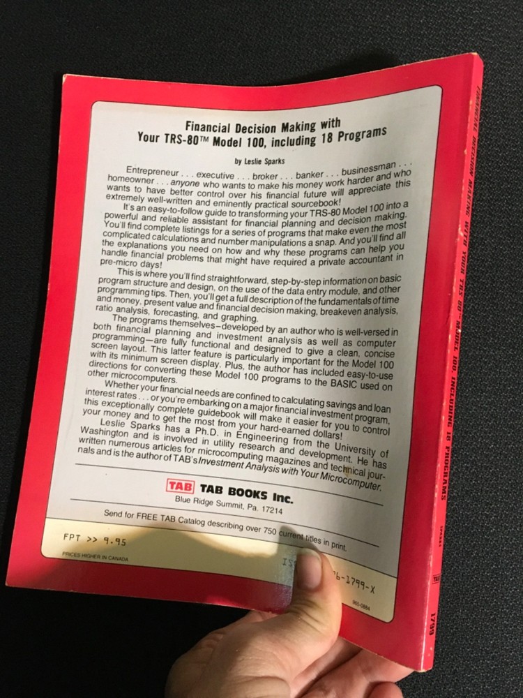 Financial Decision Making with your TRS-80 MODEL 100 including 18 Programs 1984
