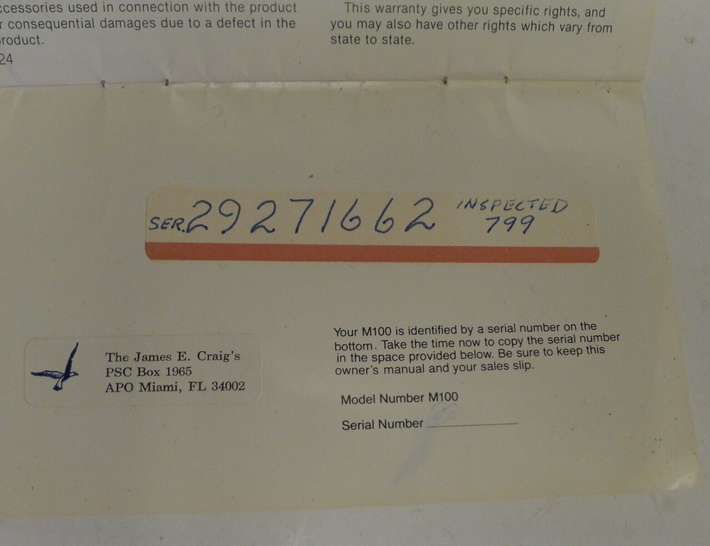 Craig M100 Electronic Translator - Case, Manual & Insert ONLY