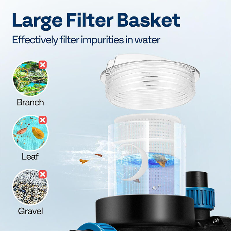 1.5/2.0/2.5HP Self Primming Swimming Pool Pump w/ Timer for in/Above Ground Pool