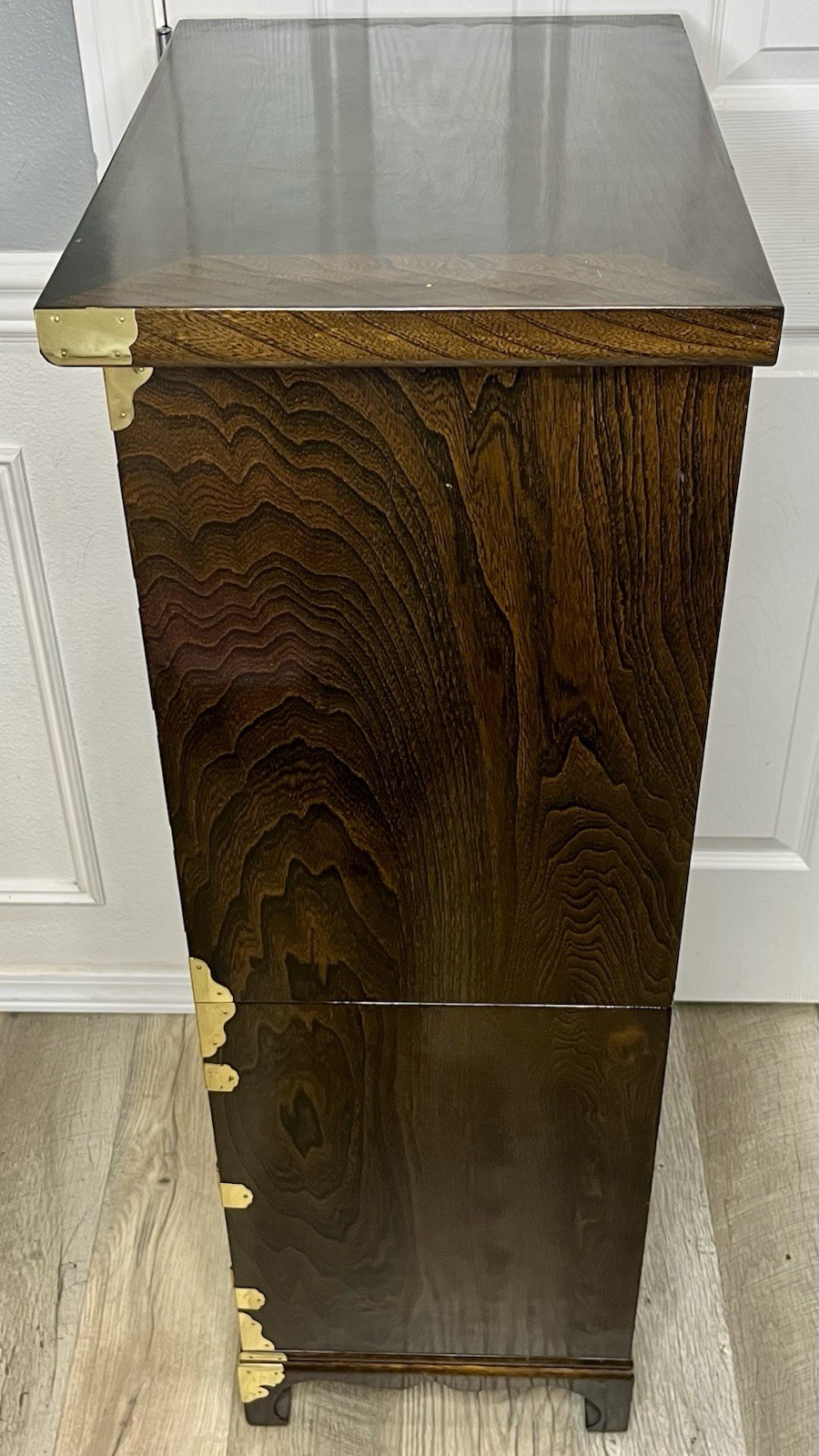 Antique 2 Piece Korean Elmwood Tansu Chest Hall Cabinet Asian Chest Of Drawers