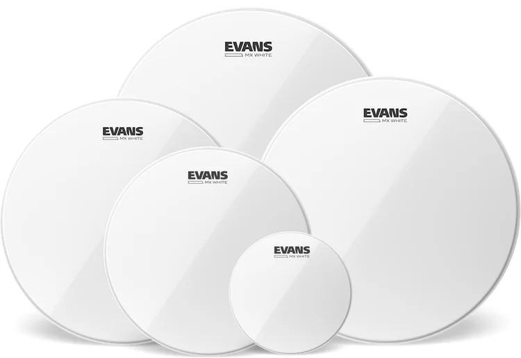 Evans MX Marching Tenor Drumhead Pack - White