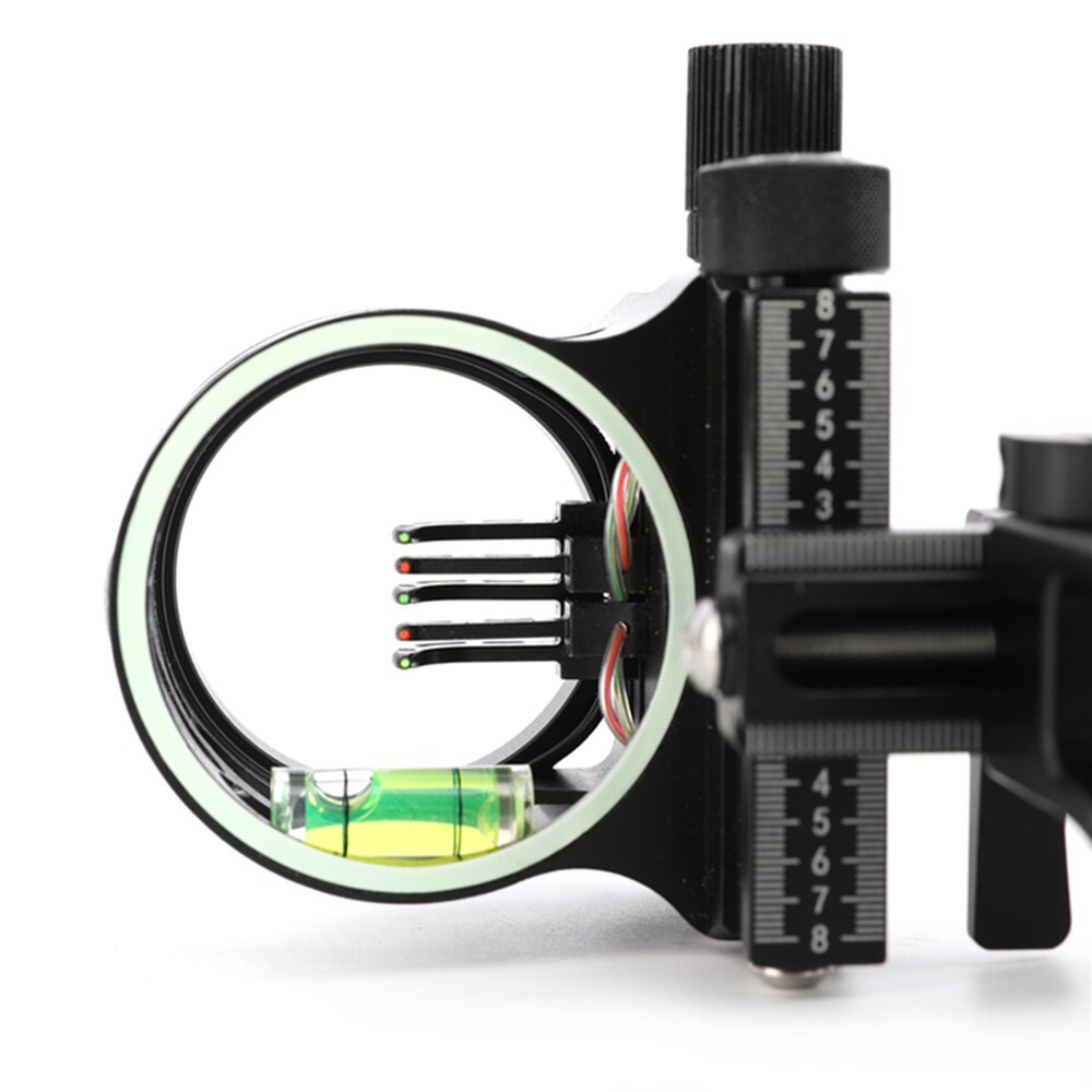 Compound Bow Sight 5 Pin Micro Adjustable Sight Light Archery Hunting Shooting