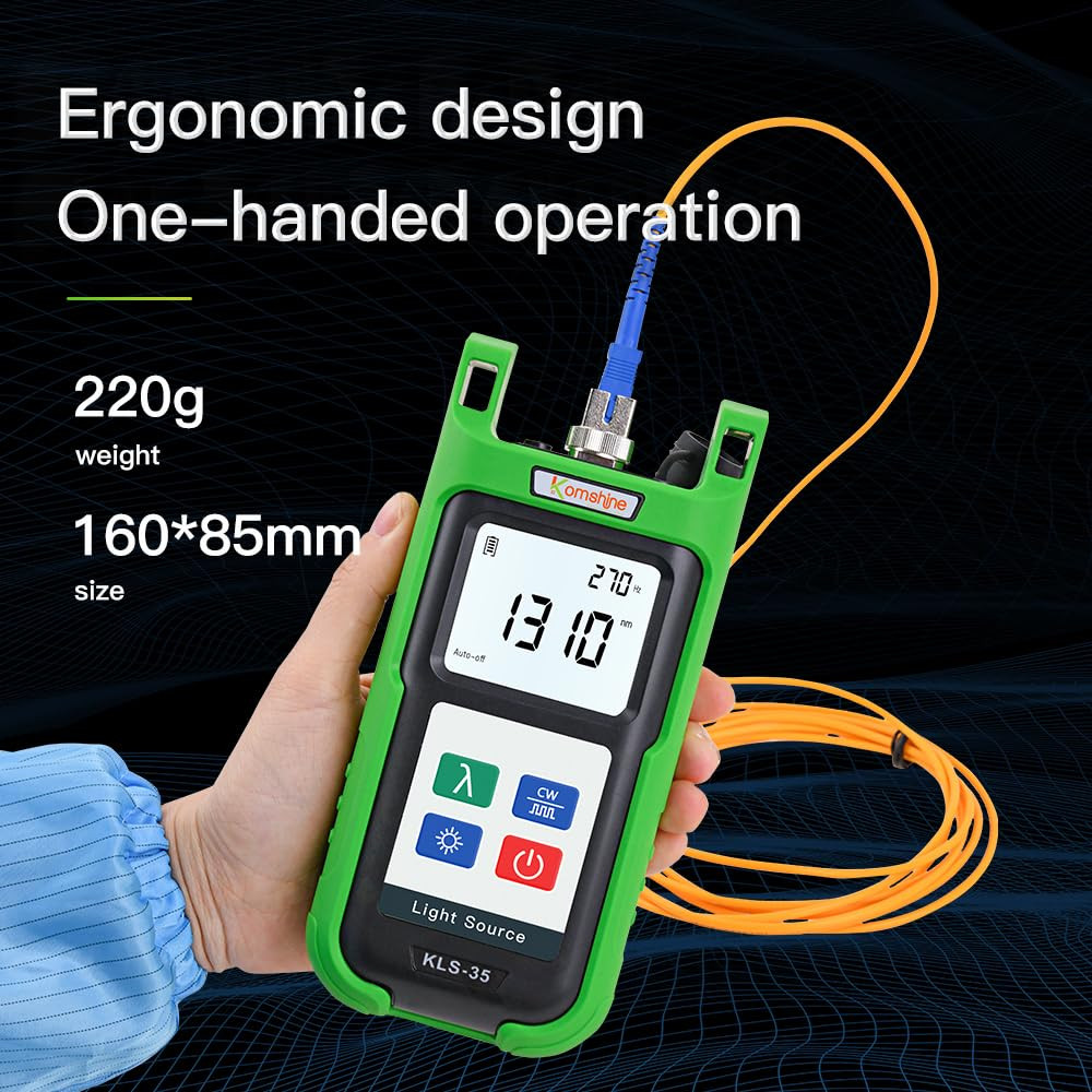 7-Wavelength Optic Fiber Power Meter & Light Source Kit, Self-Calibrating