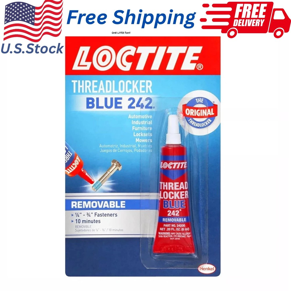 Loctite Threadlocker Blue 242 - .20oz Removable Thread Lock Glue - 6 ml, 1 Pack