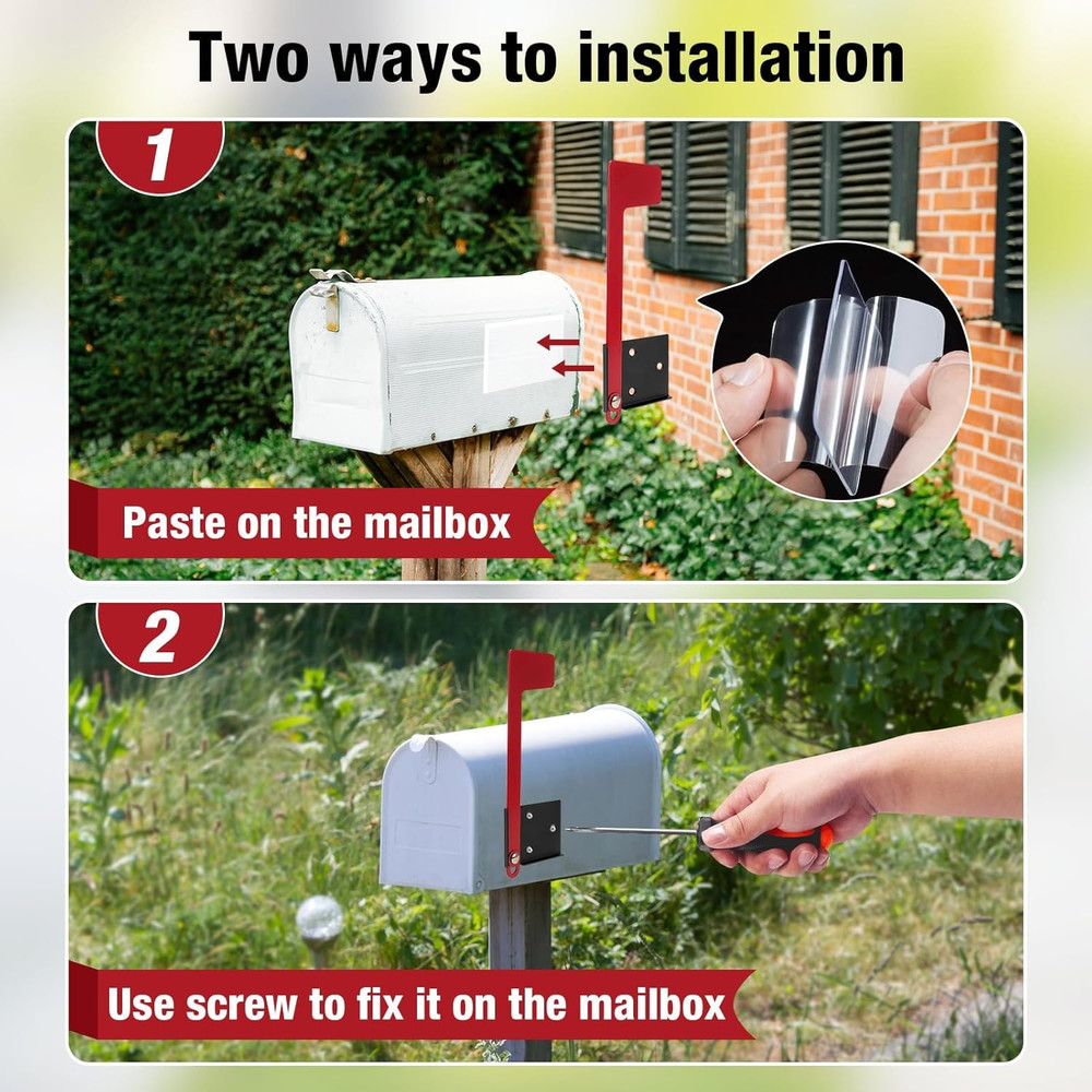 Mailbox Flag Replacement Kit, Galvanized Steel Flag for Mailbox, Mailboxes Acces