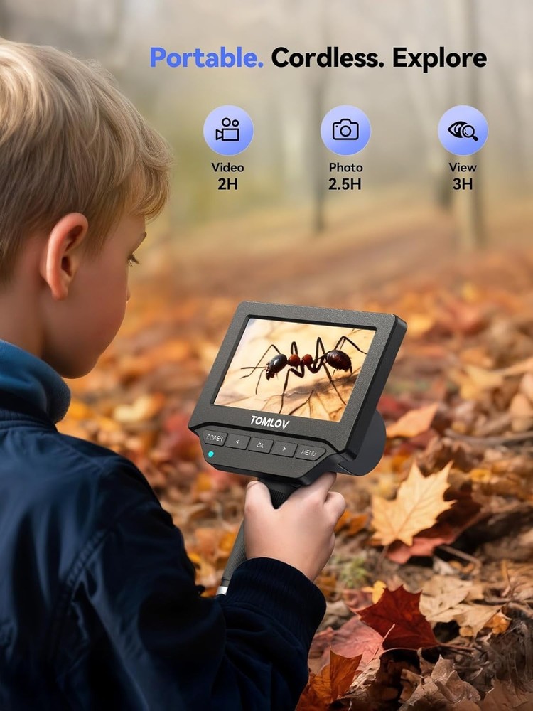 DM4W Microscope with Weighing Scale: 4.3" Digital Coin Microscope with Screen...