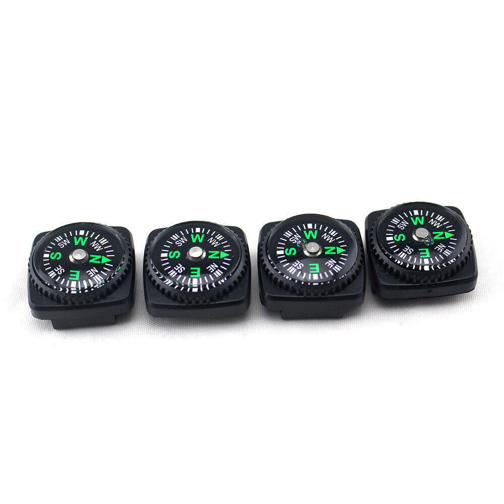 4pcs Mini Compass North Navigation Button for Paracord Bracelet Bag Strap Watch