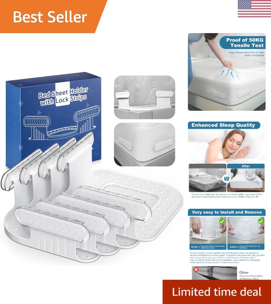 Clear Bed Sheet Holder Straps for King, Queen, Twin – Ultimate Sleep Solution
