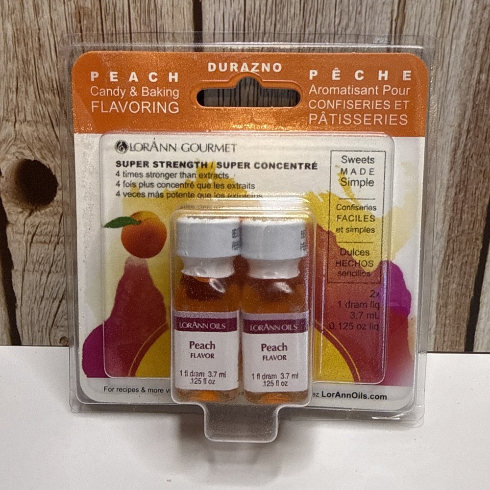 LorAnn Candy & Baking Flavoring  Peach Flavor .125oz 2/Pkg