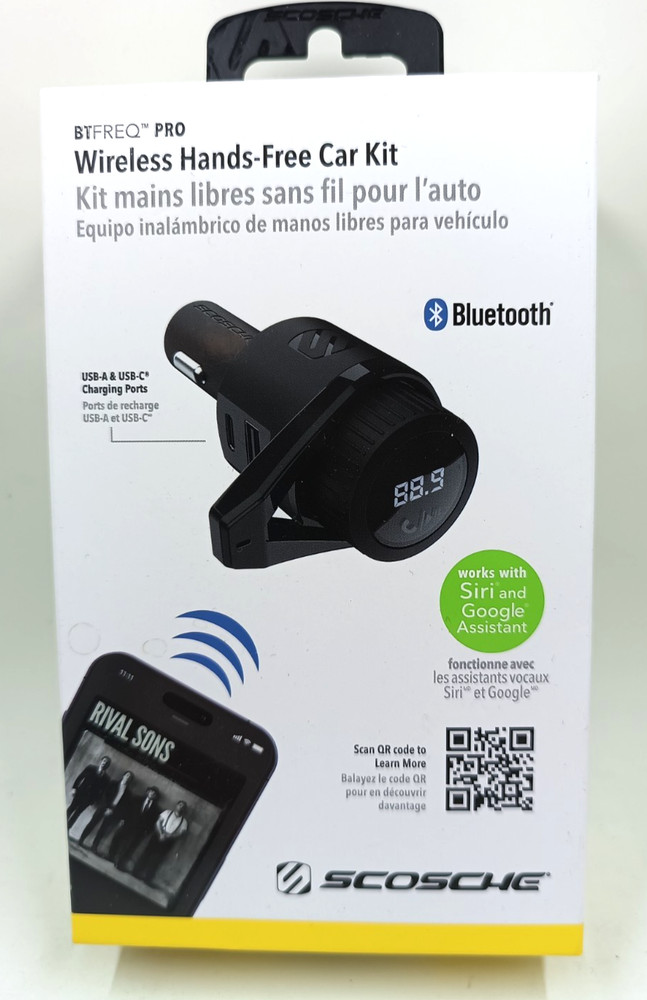 Dual Port Bluetooth Fm Transmitter Car Adapter With Hands Free Kit 12W Charger