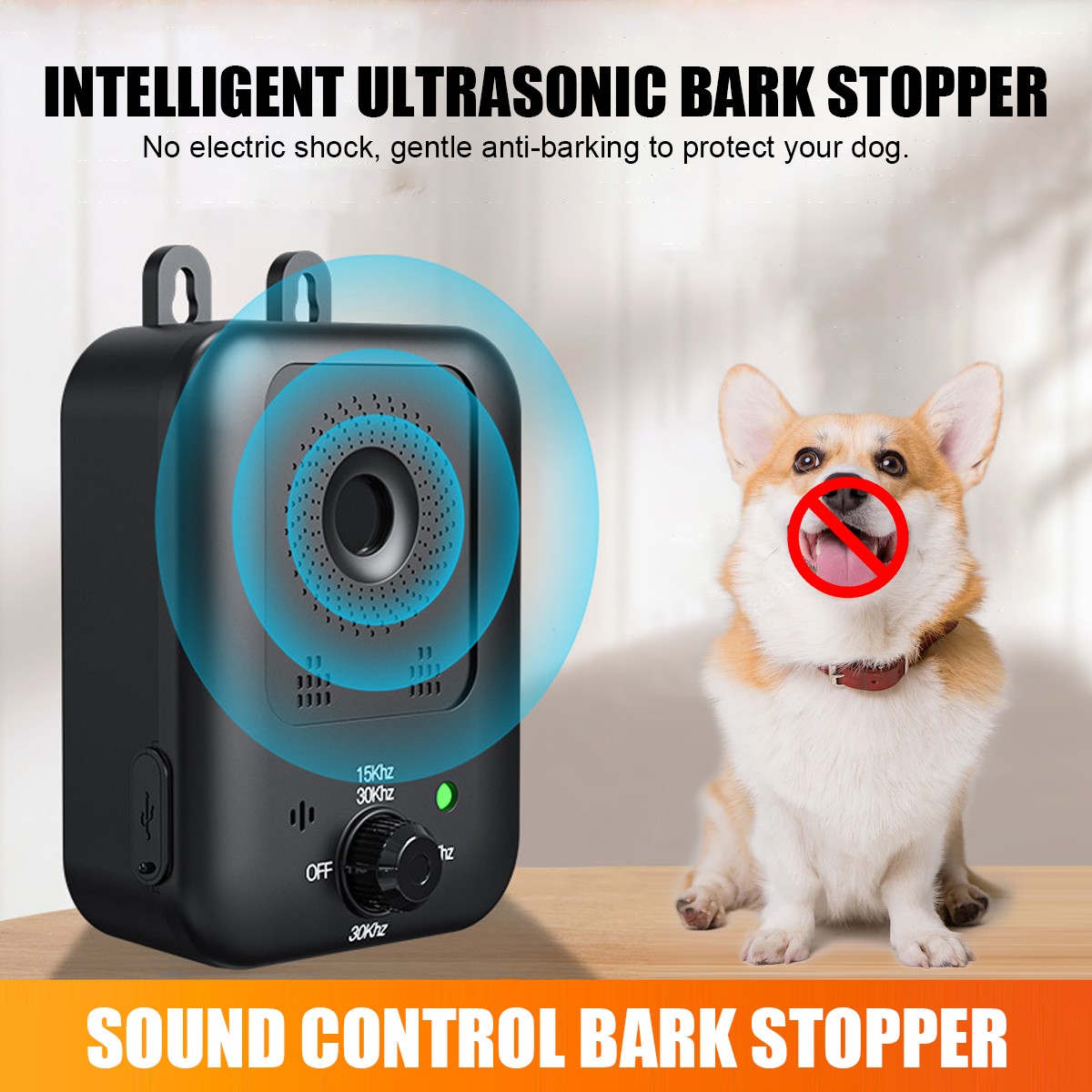 Ultrasonic Dog Bark Deterrent Devices Anti Barking Control Training Rechargeable