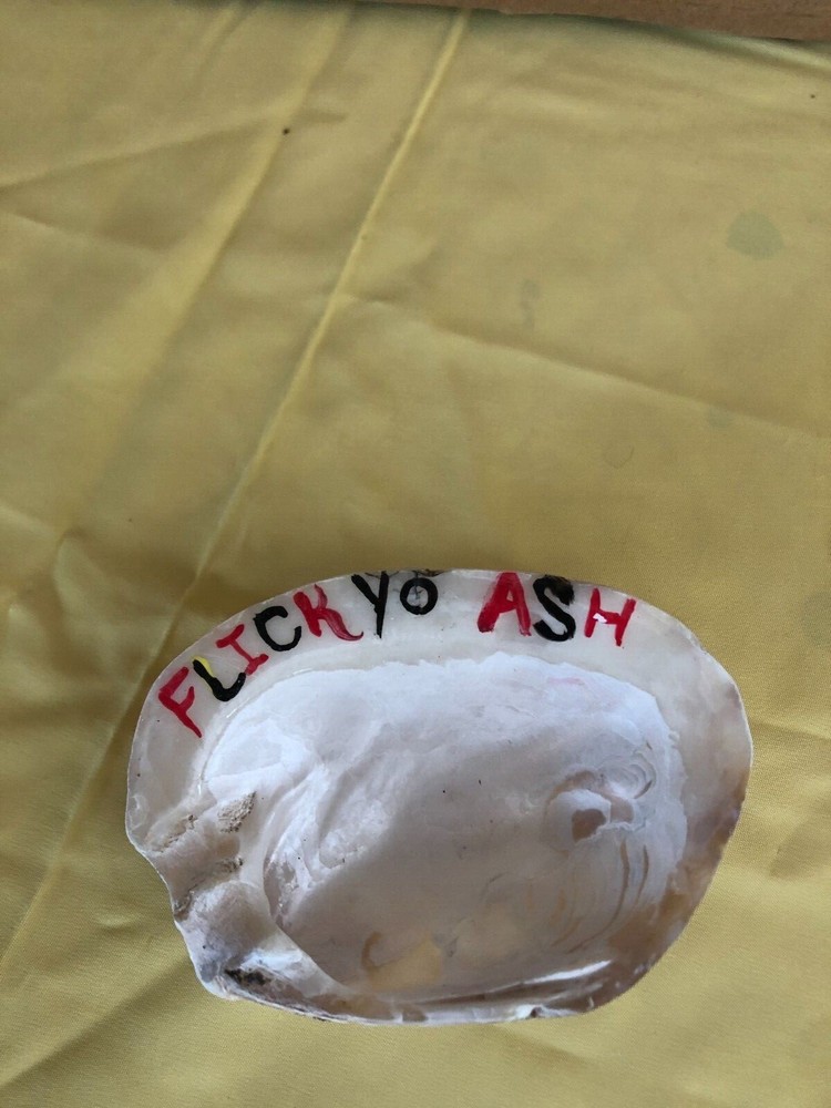 Real oyster shell ashtray