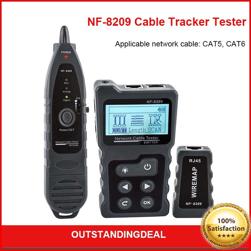NF-8209 Cable Tracker Tester Network Cable Tester For CAT5 CAT6 Ethernet Cables-