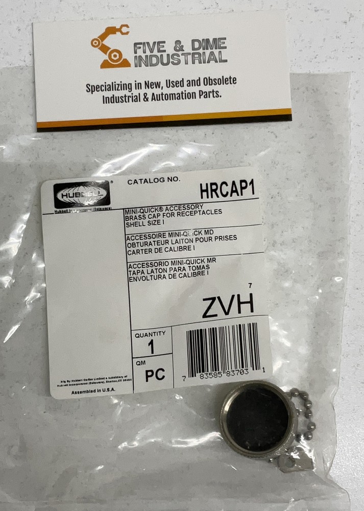 Hubbell HRCAP1 Mini-Quick Brass Cap for Receptacles Shell Size 1
