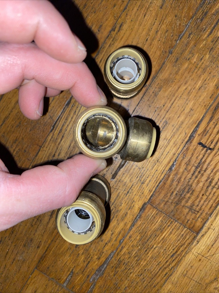 Sharkbites: 3/4 90 , 3/4 coupling, 3/4 slip coupling