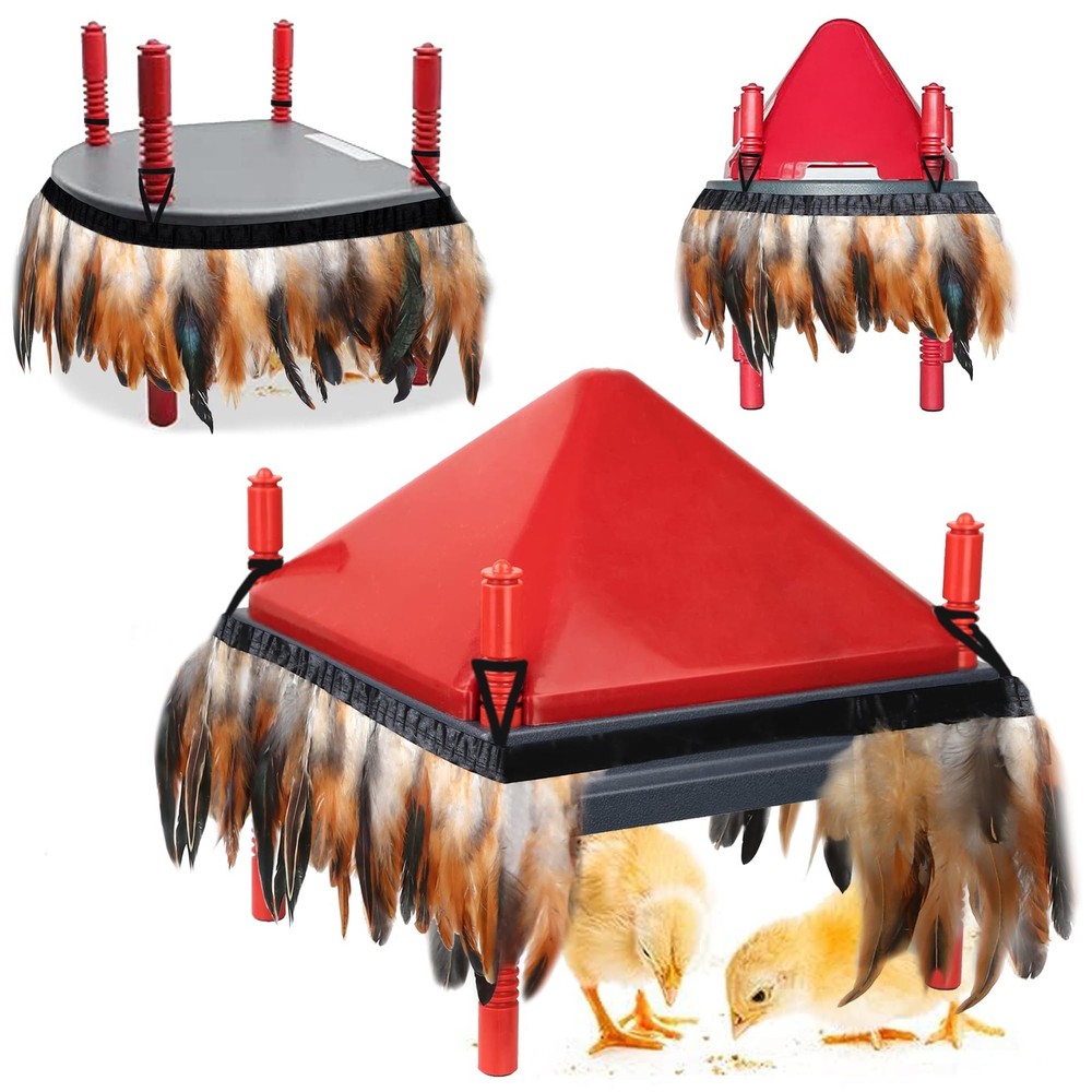 Atvkov Feathers for Chick Brooder Heating Plate 10" x 10", 2 Pack, Multicolor