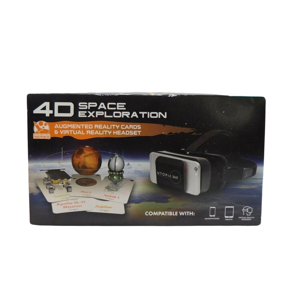 4D Space Exploration Augmented Reality Cards and Virtual Reality Headset NIP