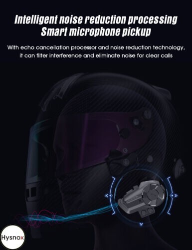 Hysnox HY-1001-05 Single-Pack Bluetooth Helmet Intercom (2-Riders)