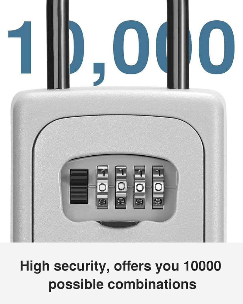 Puroma Lock Box, Large Key Lock Box Resettable Combination Code Lockbox, Portabl